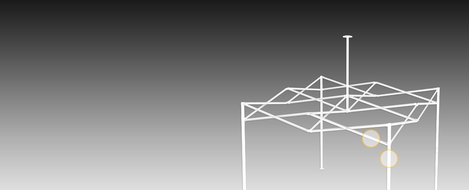 Detalle de la estructura plegable de acero Basic HEX40